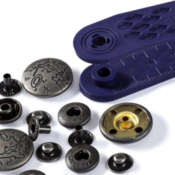 Preview: Prym Nähfrei-Druckknöpfe "Anorak" 20 mm, mit Design-Kappe (390511)